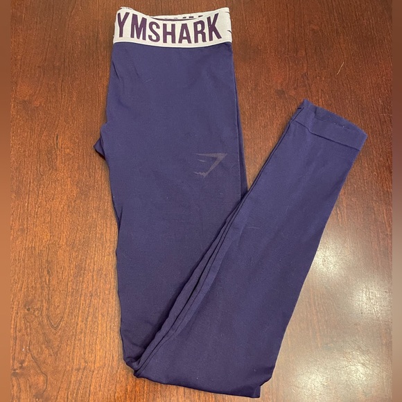 Gymshark Flex Leggings - Size XS - Dark Purple with Light Purple Band - Picture 2 of 4